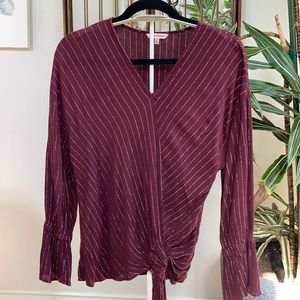 Juicy Couture maroon and silver top    size M
